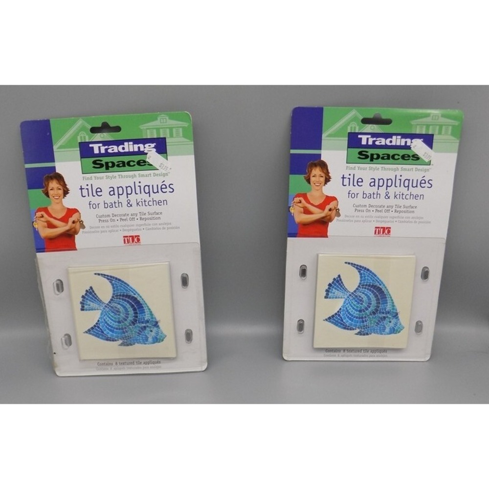Fish Blue Mosaic Tile Tile Appliques 16 Appliques Total Trading Spaces New